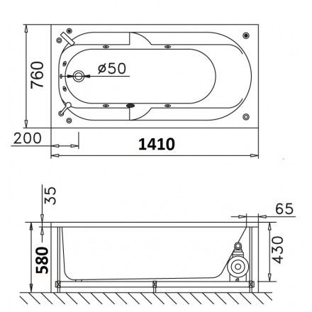 Bồn Tắm Xây 1.4M CAESAR AT0440