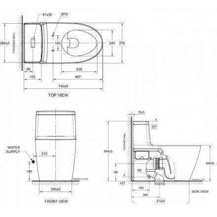 Bàn Cầu Một Khối American Standard 2007-WT Dòng Acacia E