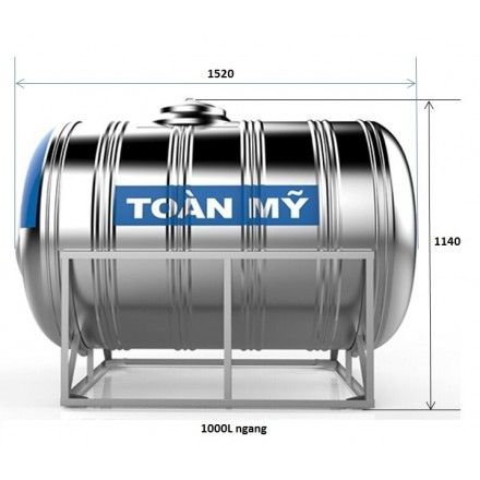 Bồn Nước Inox Toàn Mỹ 1000L Ngang SUS 304