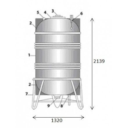 Bồn Nước Inox Toàn Mỹ 2000L Đứng SUS 304