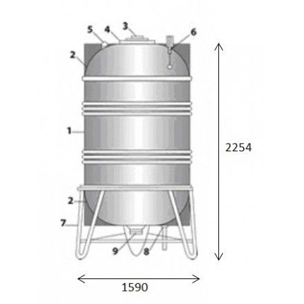 Bồn Nước Inox Toàn Mỹ 3000L Đứng SUS 304