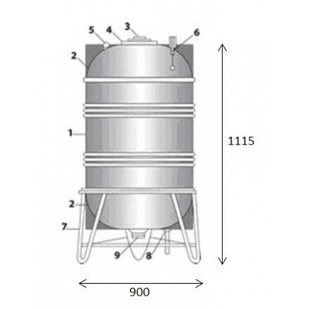 Bồn Nước Inox Toàn Mỹ 310L Đứng SUS 304