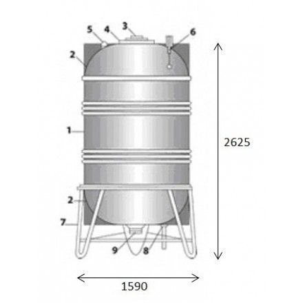 Bồn Nước Inox Toàn Mỹ 3500L Đứng SUS 304