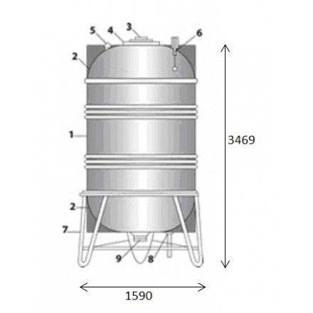 Bồn Nước Inox Toàn Mỹ 5000L Đứng SUS 304