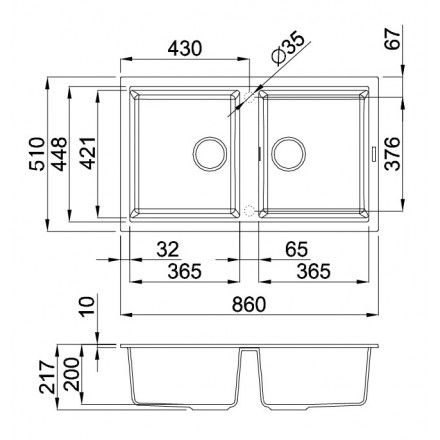 Chậu Đá Rửa Chén Malloca NERO K-45040