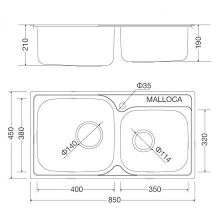 Chậu Rửa Malloca MS 1011 NEW Inox 304