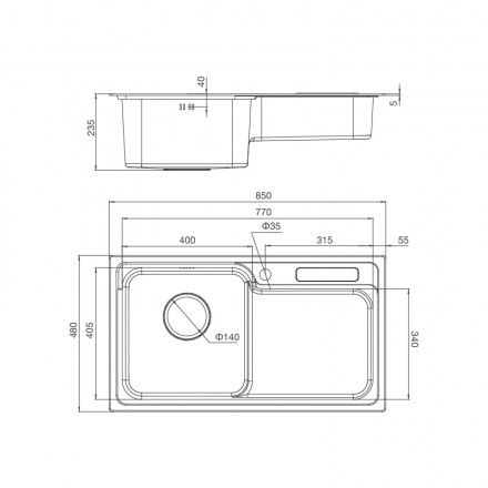 Chậu Rửa Malloca MS 1028D Inox 304