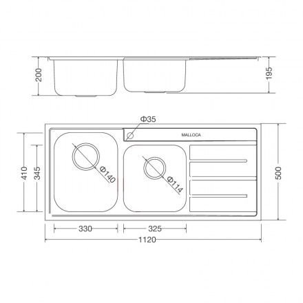 Chậu Rửa Malloca MS 1027R NEW Inox 304