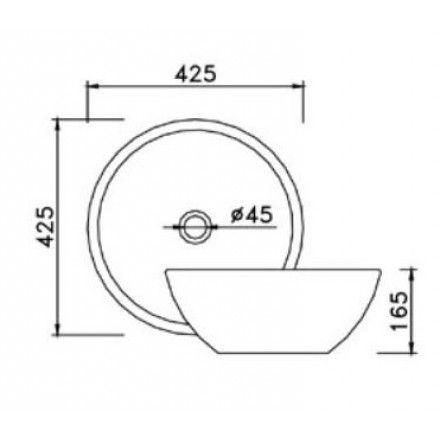 Chậu Rửa Mặt Lavabo CAESAR L5215 Đặt Bàn Tròn