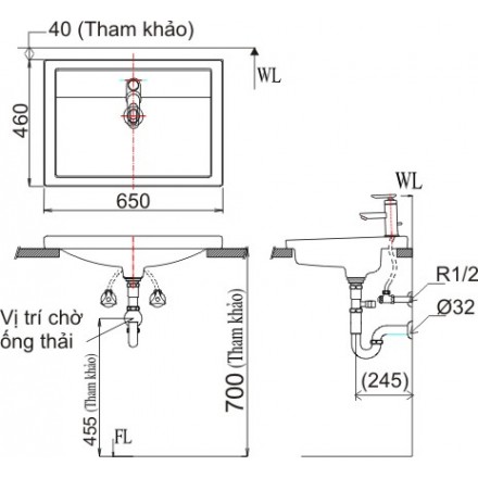 Chậu Rửa Lavabo Inax L-2397V Dương Vành – Vi Li - Gạch ốp lát, Thiết bị vệ  sinh cao cấp