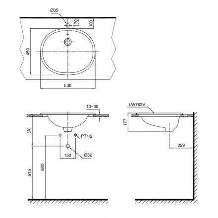 Chậu Rửa Lavabo TOTO L762 Dương Vành