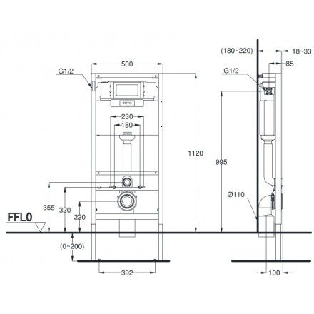 Két Nước Và Khung Âm Tường TOTO WH045D