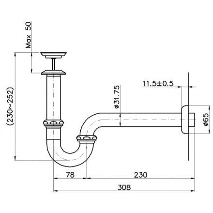 Bộ Thoát và Ống Xả Nước Chữ P TOTO TVLF405 (TX709AV6)