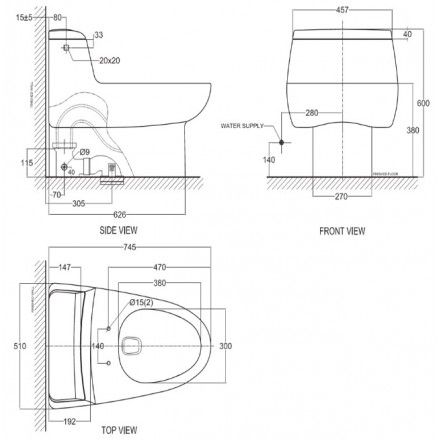 Bàn Cầu Một Khối American Standard 2050-WT Dòng IDS Natural