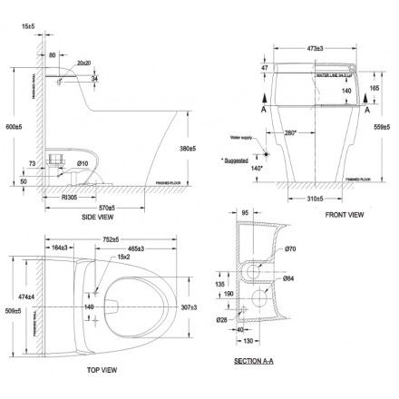 Bàn Cầu Một Khối American Standard 2040-WT Dòng IDS Dynamic