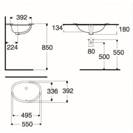 Chậu rửa Lavabo Âm Bàn American Standard La Vita WP-F512