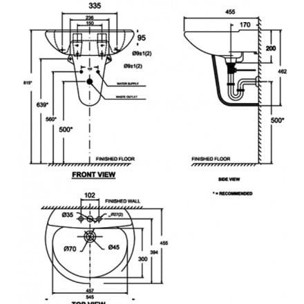 Chậu Lavabo Treo Tường American Standard VF-0800/VF-0911