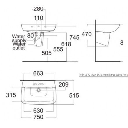 Chậu Rửa Treo Tường American Standard Ventuno WP-F518/F718