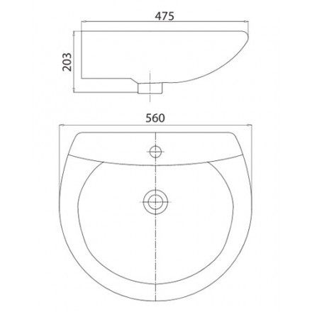 Chậu Rửa Mặt Lavabo Viglacera BS409 Treo Tường