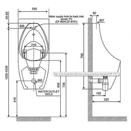 Bồn Tiểu Nam American Standard Contour WP-6727 Treo Tường