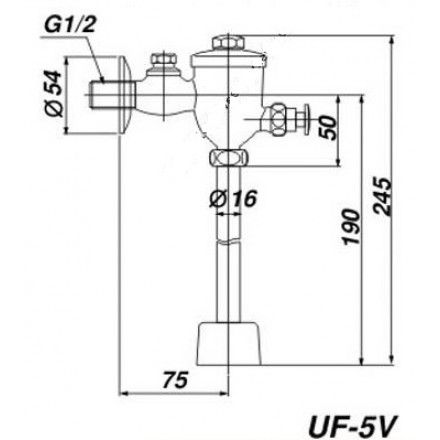 Van Xả Nhấn Bồn Tiểu Inax UF-8V (Ống Thẳng)