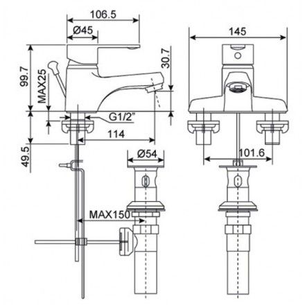 Vòi Lavabo American Standard WF-6502 Nóng Lạnh