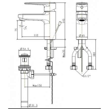 Vòi Rửa Lavabo American Standard  WF-B201 Nóng Lạnh