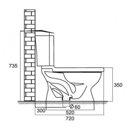 Bàn Cầu Viglacera VI77 Hai Khối Nắp Thường + Lavabo VTL2