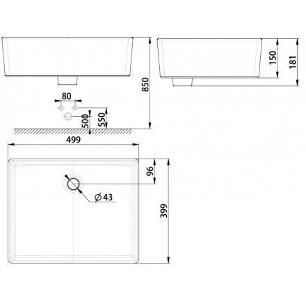 Chậu Rửa Lavabo Đặt Bàn American Square WP-F611