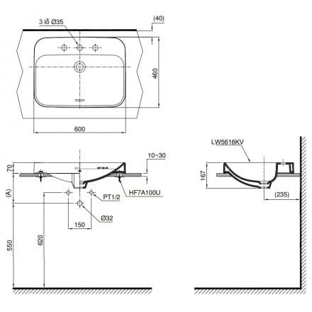 Chậu Rửa Lavabo TOTO LT5616 Đặt Bàn