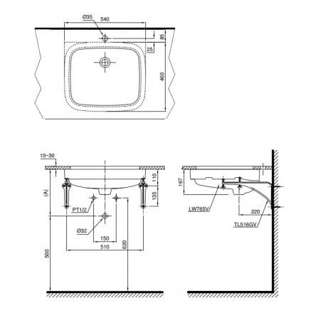 Chậu Lavabo TOTO LT765 Âm Bàn