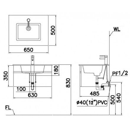 Bộ Tủ Lavabo Caesar Treo Tường LF5030/EH05030DDV