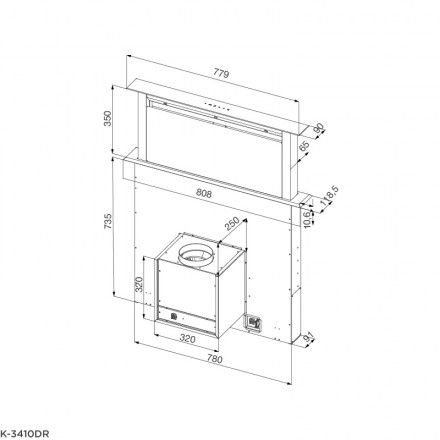 Máy Hút Khói Khử Mùi Malloca K-3410DR Âm Bàn