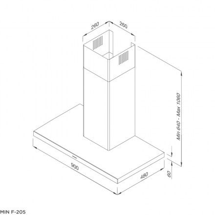 Máy Hút Khói Khử Mùi Malloca MIN F-205 Áp Tường