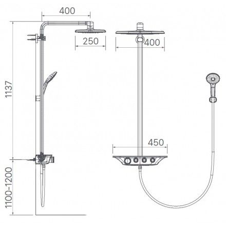 Vòi Sen Tắm Cây Inax BFV-655T nhiệt độ