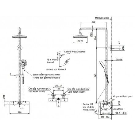 Vòi Sen Cây TOTO TBW01401B Nhiệt Độ