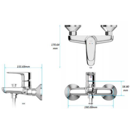 Vòi Sen Tắm Nóng Lạnh Inax BFV-1113S-7C