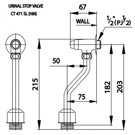 Van Xả Nhấn Bồn Tiểu COTTO CT471SL(HM) 75mm