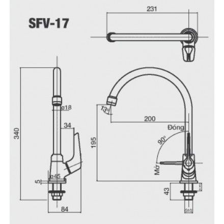 Vòi Bếp Inax SFV-17 Lạnh