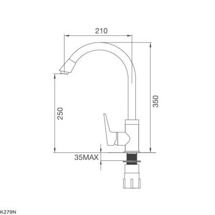 Vòi Bếp Inox Malloca K279N Nóng Lạnh