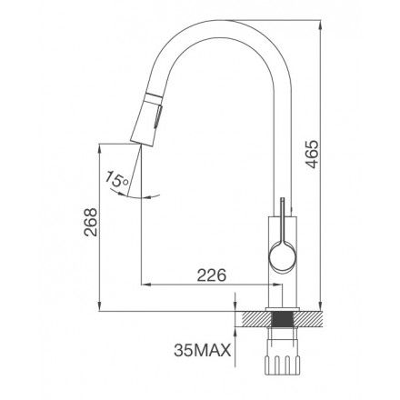 Vòi Bếp Malloca K94C Dây Rút Nóng Lạnh