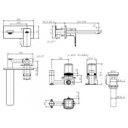 Vòi Lavabo Gắn Tường American Standard WF-1304