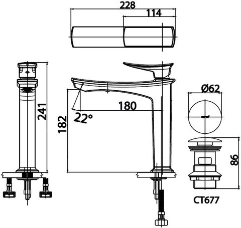 Vòi Lavabo COTTO CT2252A Thantara Nóng Lạnh