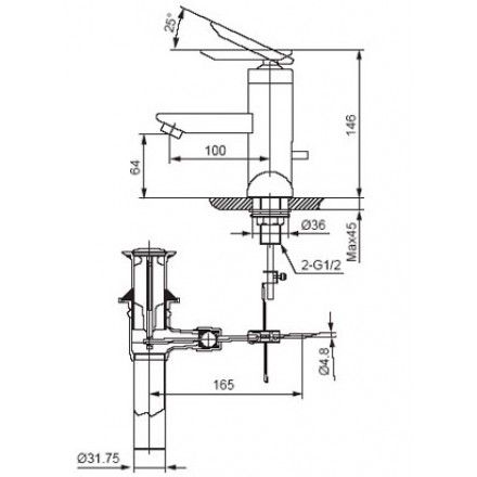 Vòi Lavabo Inax LFV-4000S Nóng Lạnh