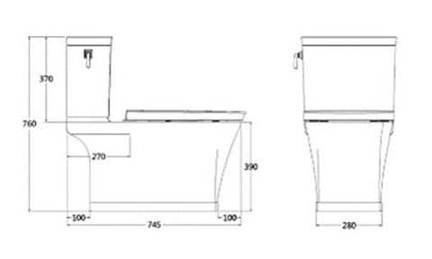 Bàn cầu một khối American Standard WP-2025 dòng Kastello