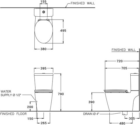 Bàn Cầu COTTO C167507 Hai Khối Dual Flush