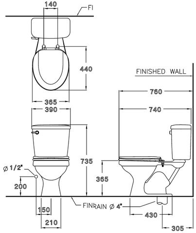 Bàn Cầu COTTO C186 Tanya Hai Khối Nắp Thường