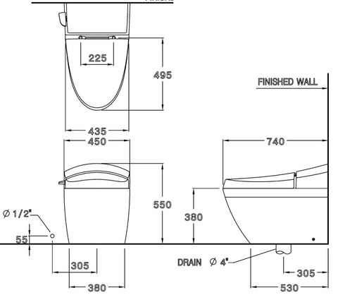 Bàn Cầu COTTO C10037 Một Khối Terranova Cao Cấp