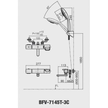 Vòi Sen Tắm Inax BFV-7145T-3C Nhiệt Độ tự động