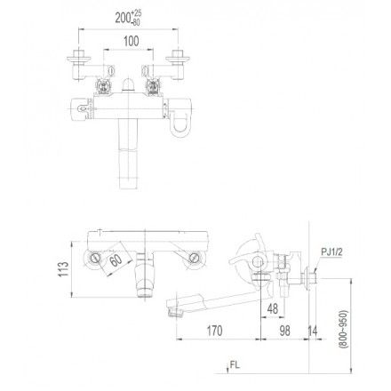 Vòi Sen Tắm Inax BFV-8145T-5C Nhiệt Độ tự động